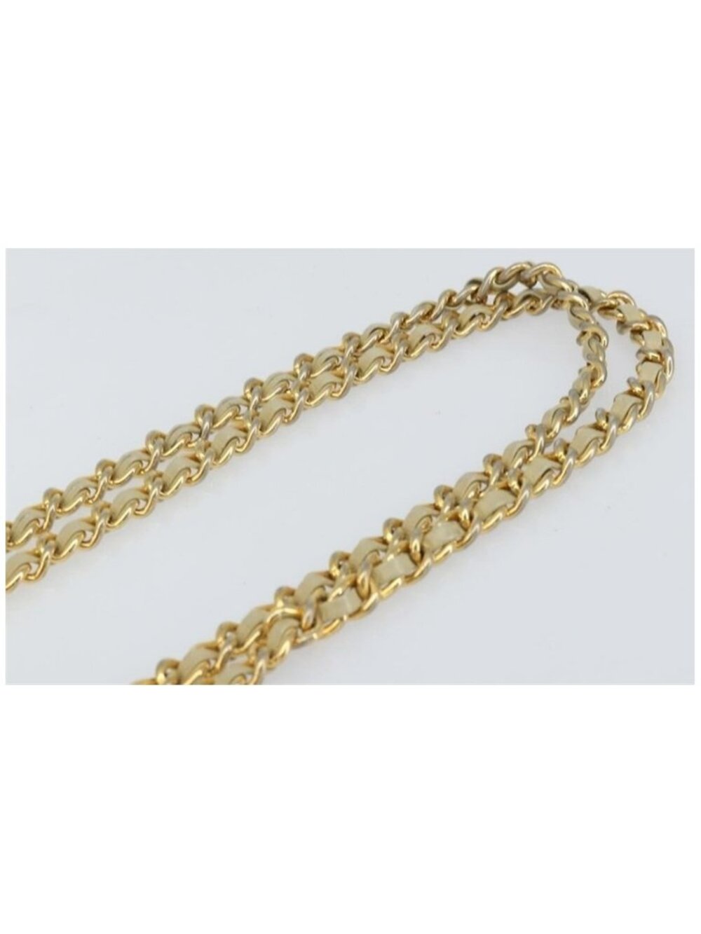 Authentic PRADA Chain Shoulder Bag Nylon Beige Gold - Picture 5 of 16